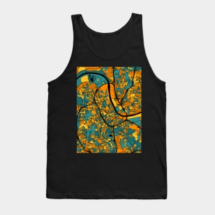 Nashville Map Pattern in Orange & Teal Tank Top